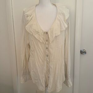 We the free cream button down